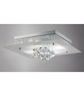 Flush Ceiling 4 Light Polished Chrome, Crystal - 2