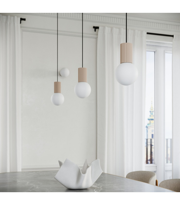 Halo Slim Pendant Ceiling Light Taupe 1x G9-14