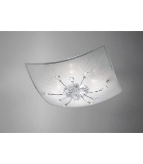 Flush Ceiling 4 Light Polished Chrome, Glass, Crystal - 2