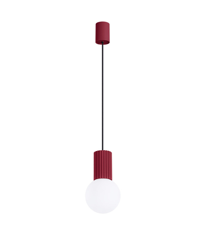 Halo Slim Pendant Ceiling Light Burgundy 1x G9-1