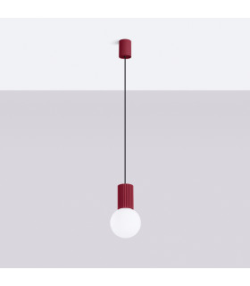 Halo Slim Pendant Ceiling Light Burgundy 1x G9-2