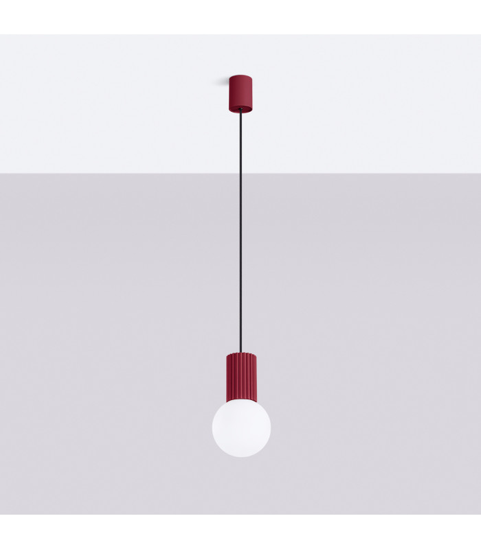 Halo Slim Pendant Ceiling Light Burgundy 1x G9-2