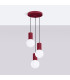Halo Cluster Pendant Ceiling Light Burgundy 3x G9-2