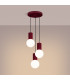 Halo Cluster Pendant Ceiling Light Burgundy 3x G9-3