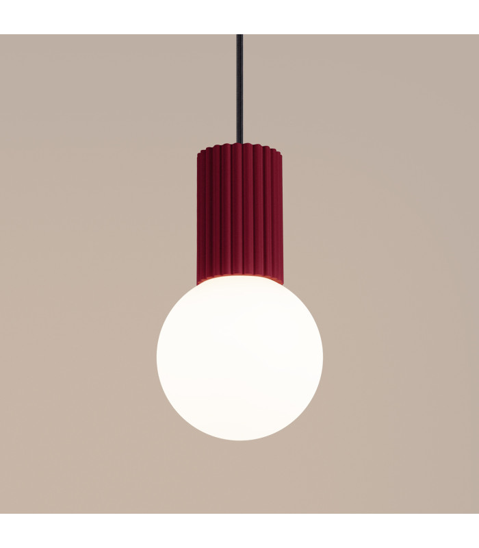 Halo Slim Pendant Ceiling Light Burgundy 1x G9-4