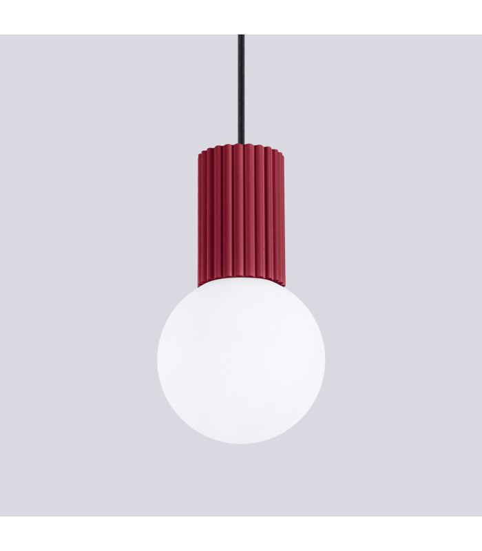 Halo Slim Pendant Ceiling Light Burgundy 1x G9-5