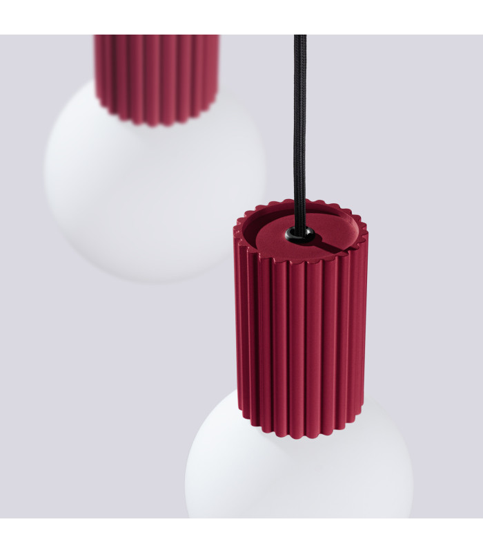 Halo Cluster Pendant Ceiling Light Burgundy 3x G9-6