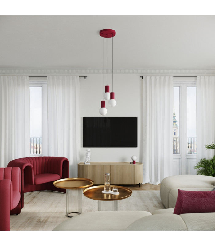 Halo Slim Pendant Ceiling Light Burgundy 1x G9-11
