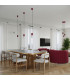 Halo Slim Pendant Ceiling Light Burgundy 1x G9-12