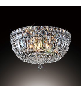 Flush Ceiling 3 Light Polished Chrome, Crystal - 2