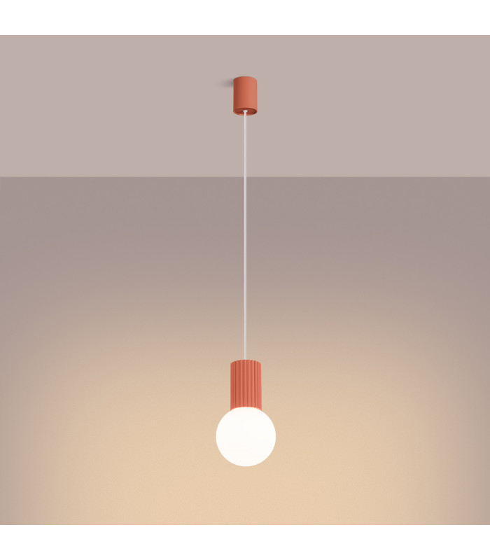 Halo Slim Pendant Ceiling Light Peach 1x G9-3
