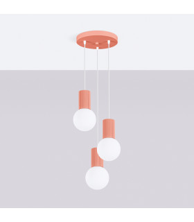 Halo Cluster Pendant Ceiling Light Peach 3x G9-2