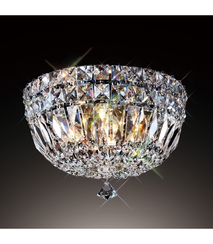 Flush Ceiling 4 Light Polished Chrome, Crystal - 2