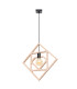 Caro Pendant Ceiling Light Natural Wood Black 1x E27-1