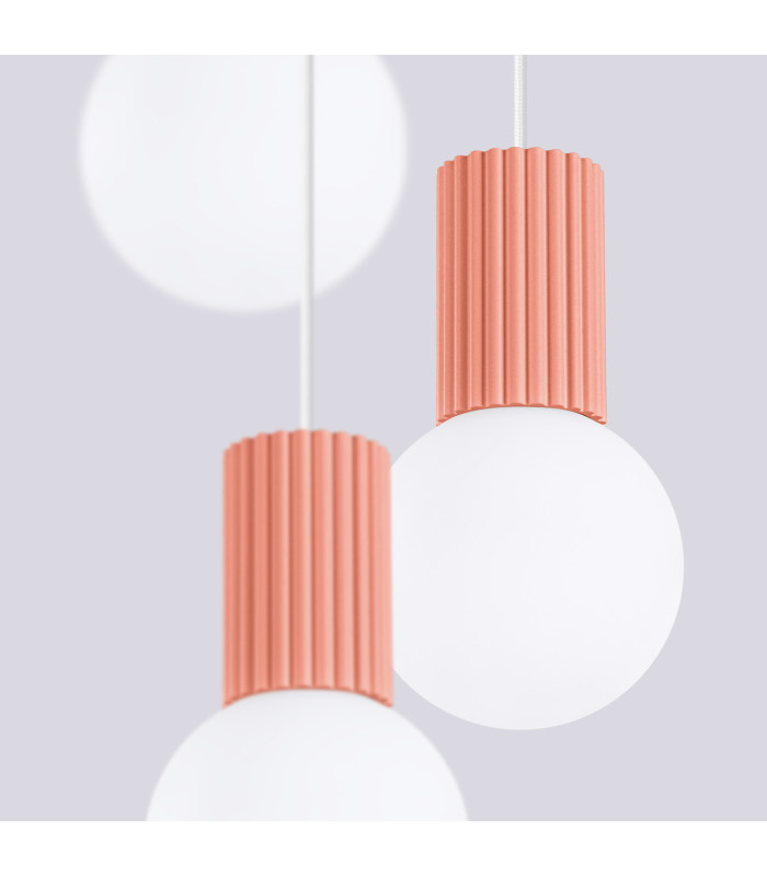 Halo Cluster Pendant Ceiling Light Peach 3x G9-5