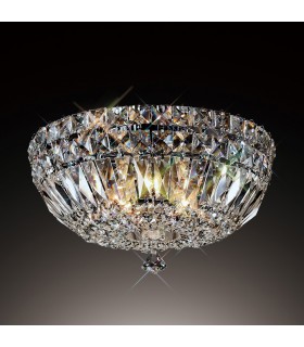 Flush Ceiling 5 Light Polished Chrome, Crystal - 2