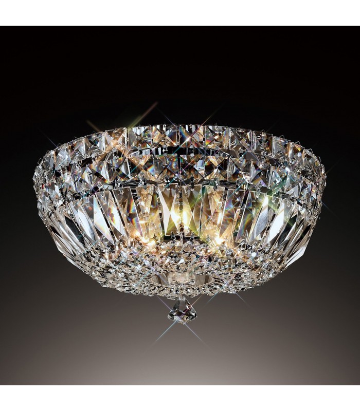 Flush Ceiling 5 Light Polished Chrome, Crystal - 2