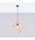 Caro Pendant Ceiling Light Natural Wood Black 1x E27-2
