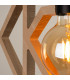 Caro Pendant Ceiling Light Natural Wood Black 1x E27-5