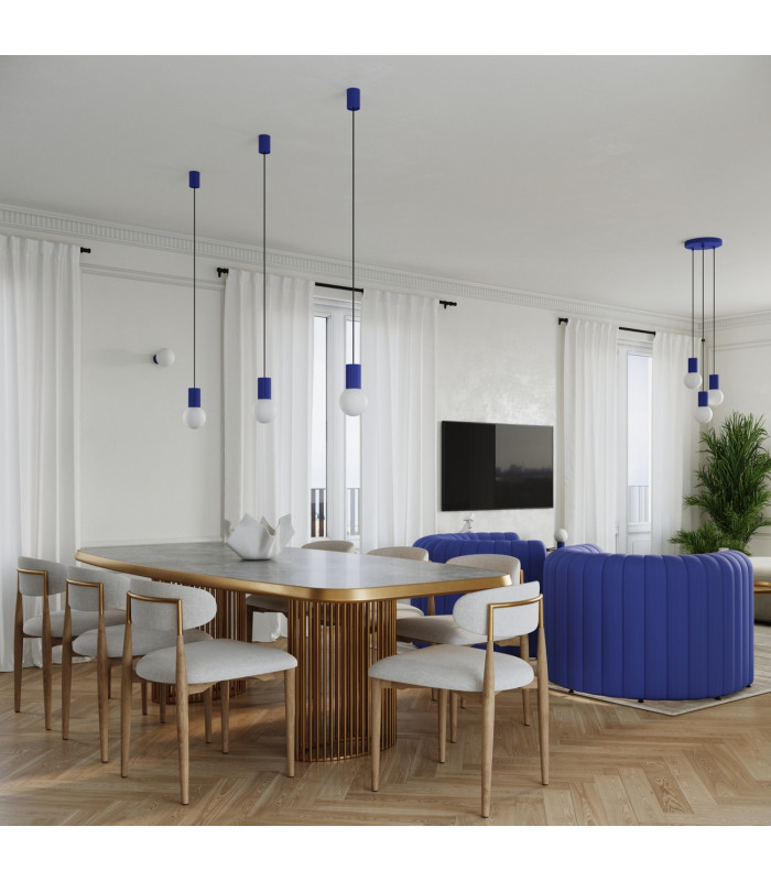 Halo Cluster Pendant Ceiling Light Ultramarine 3x G9-13