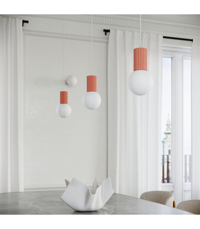 Halo Slim Pendant Ceiling Light Peach 1x G9-14