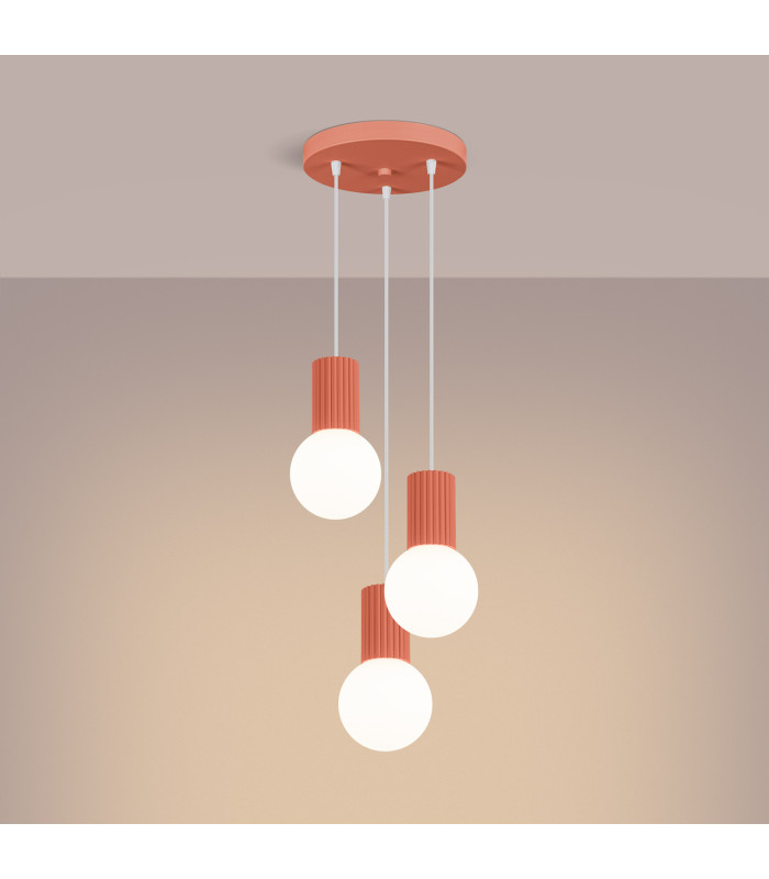 Halo Cluster Pendant Ceiling Light Peach 3x G9-3