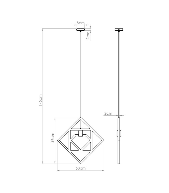 Caro Pendant Ceiling Light Natural Wood Black 1x E27-10