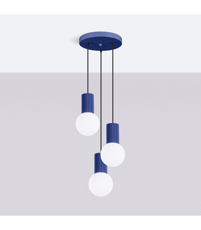 Halo Cluster Pendant Ceiling Light Ultramarine 3x G9-2
