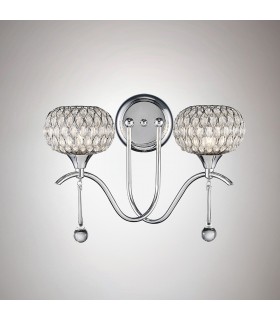 Wall Lamp 2 Light Polished, Clear Glass - 2