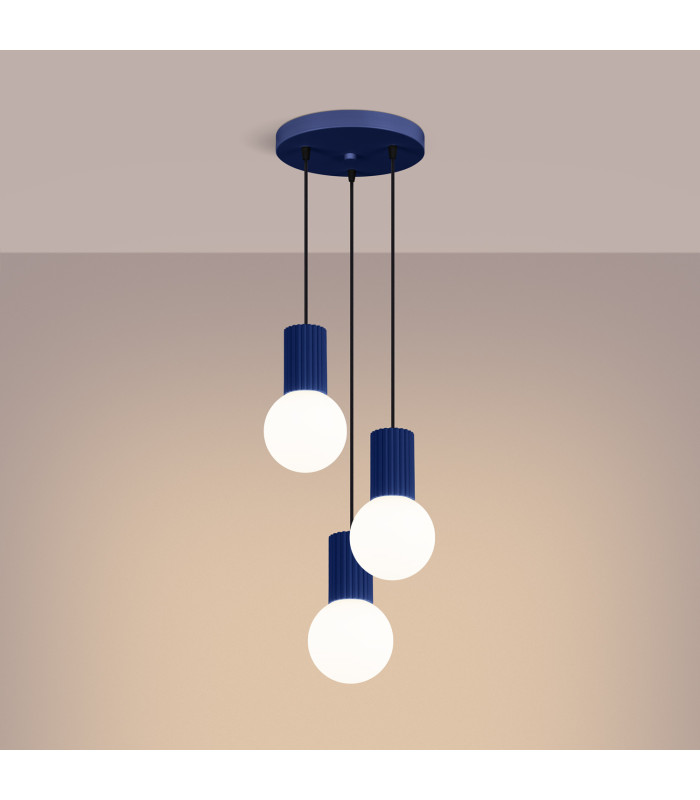 Halo Cluster Pendant Ceiling Light Ultramarine 3x G9-3