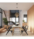 Caro Pendant Ceiling Light Natural Wood Black 1x E27-12