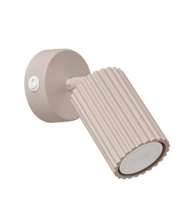 Karbon Round Base Single Spotlight with Switch Taupe 1x GU10-1
