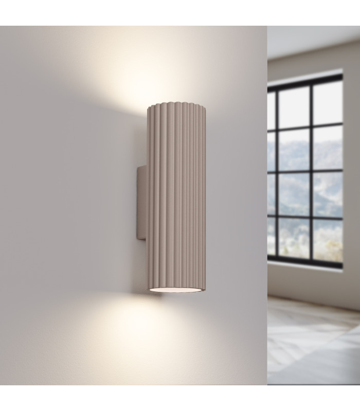 Karbon 20cm Up & Down Wall Lamp Taupe 2x GU10-3