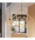 Caro Pendant Ceiling Light Natural Wood Black 1x E27-14