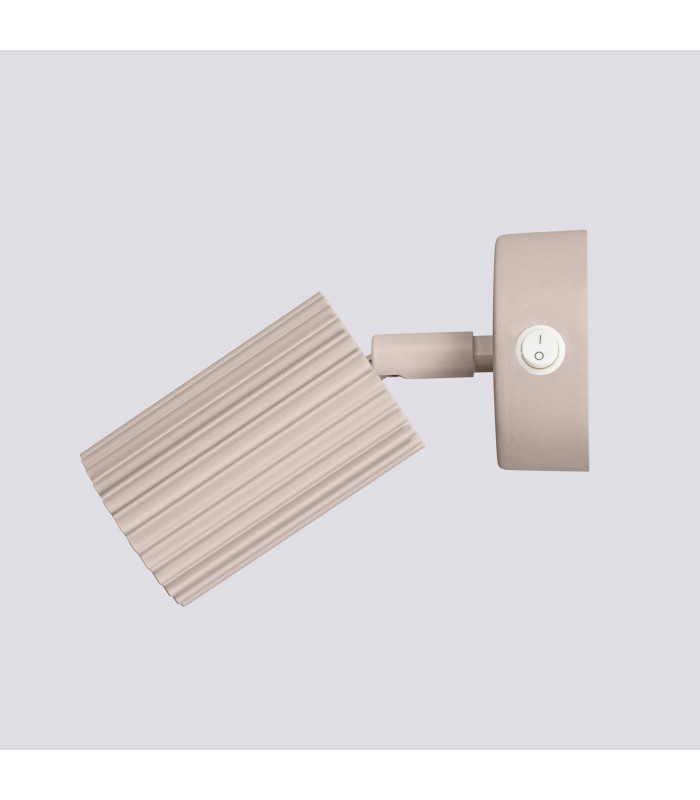 Karbon Round Base Single Spotlight with Switch Taupe 1x GU10-4