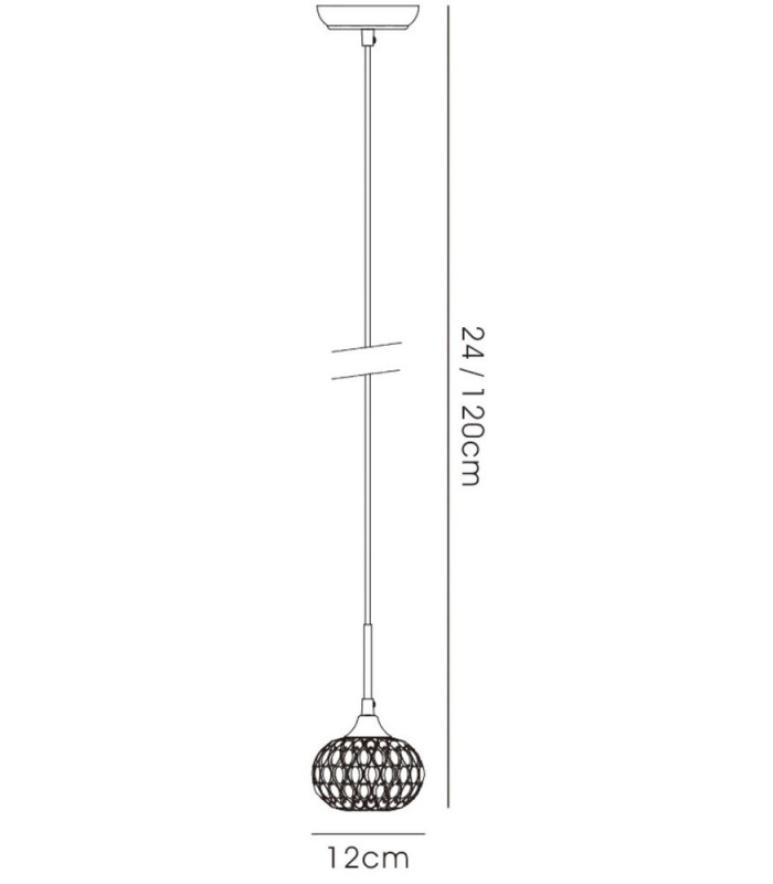Small Ceiling Pendant 1 Light Polished Chrome, Clear Glass - 3