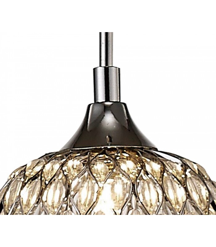 Small Ceiling Pendant 1 Light Polished Chrome, Clear Glass - 6