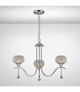 Ceiling Pendant 3 Light Polished Chrome, Clear Glass - 2