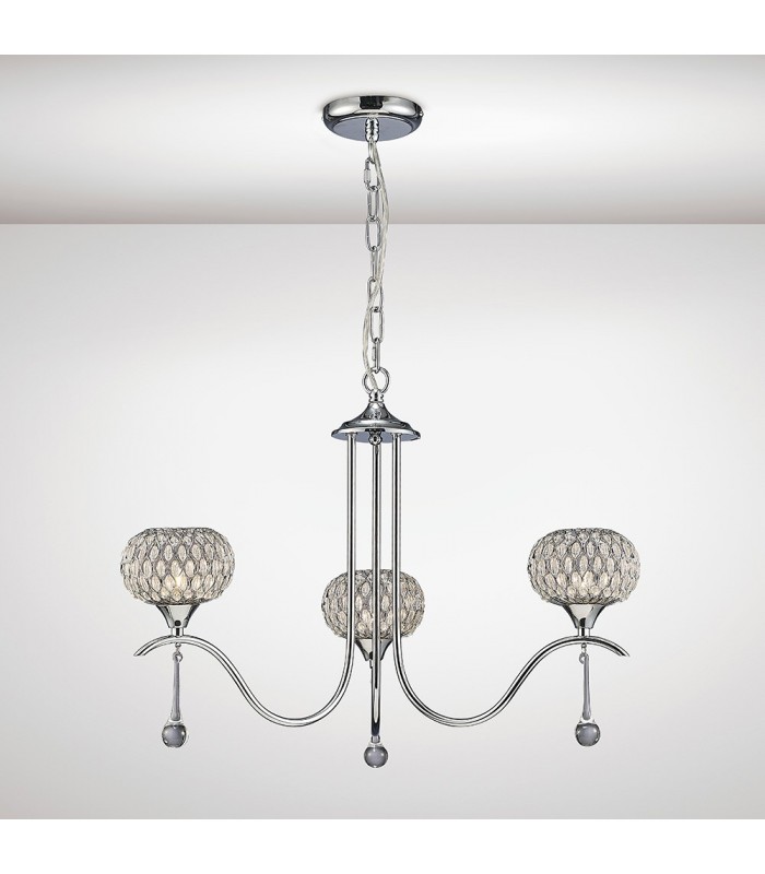 Ceiling Pendant 3 Light Polished Chrome, Clear Glass - 2