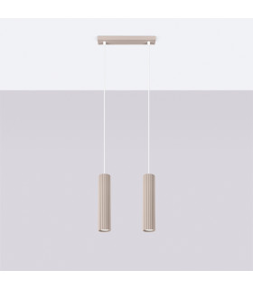 Karbon Bar Pendant Ceiling Light Taupe 2x GU10-2