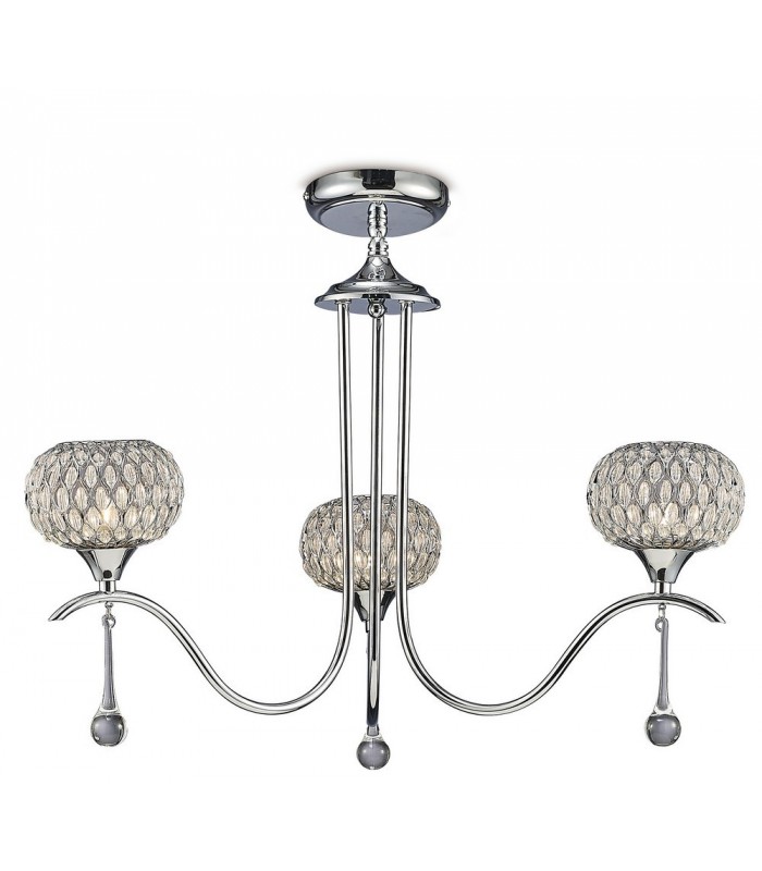 Ceiling Pendant 3 Light Polished Chrome, Clear Glass - 5