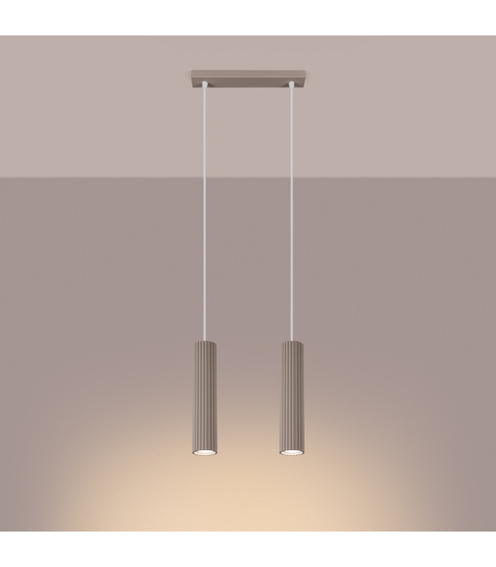 Karbon Bar Pendant Ceiling Light Taupe 2x GU10-3