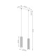 Karbon Bar Pendant Ceiling Light Taupe 2x GU10-10