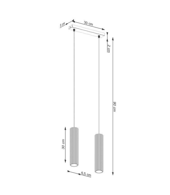 Karbon Bar Pendant Ceiling Light Taupe 2x GU10-10