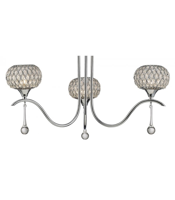 Ceiling Pendant 3 Light Polished Chrome, Clear Glass - 7