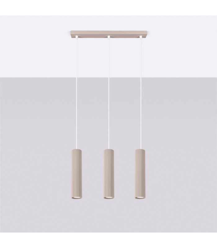 Karbon Bar Pendant Ceiling Light Taupe 3x GU10-2