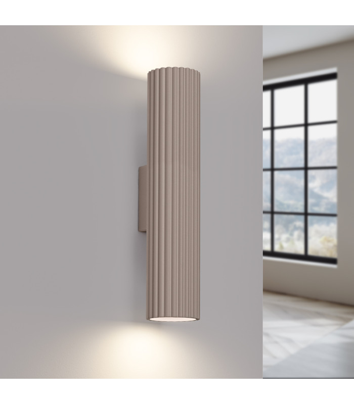 Karbon 30cm Up & Down Wall Lamp Taupe 2x GU10-3