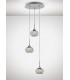 Ceiling Cluster Pendant 3 Light Round Polished Chrome, Clear Glass - 2