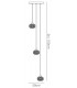 Ceiling Cluster Pendant 3 Light Round Polished Chrome, Clear Glass - 3