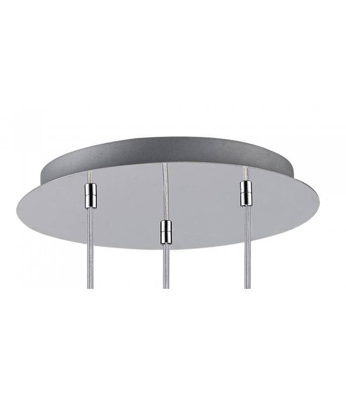 Ceiling Cluster Pendant 3 Light Round Polished Chrome, Clear Glass - 4